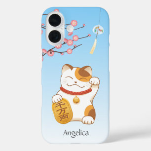 Japanische Glückskatze, Calico Maneki Neko iPhone 16 Hülle