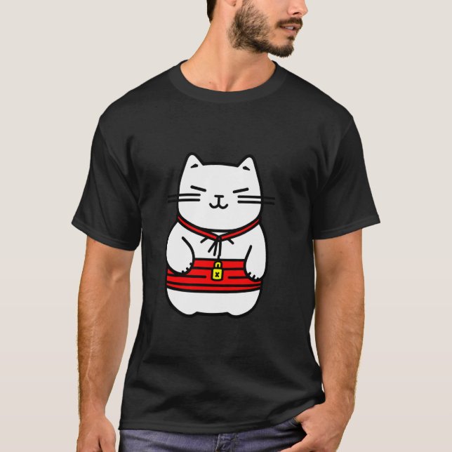 Japanische Glückskatze oder Maneki-Neko T-Shirt (Vorderseite)