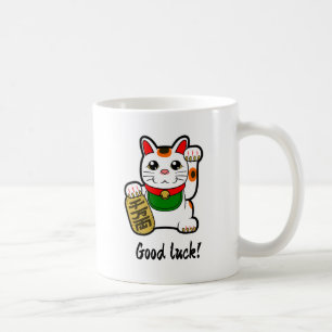 Japanische Glückskatze "Viel Glück" Kaffeetasse
