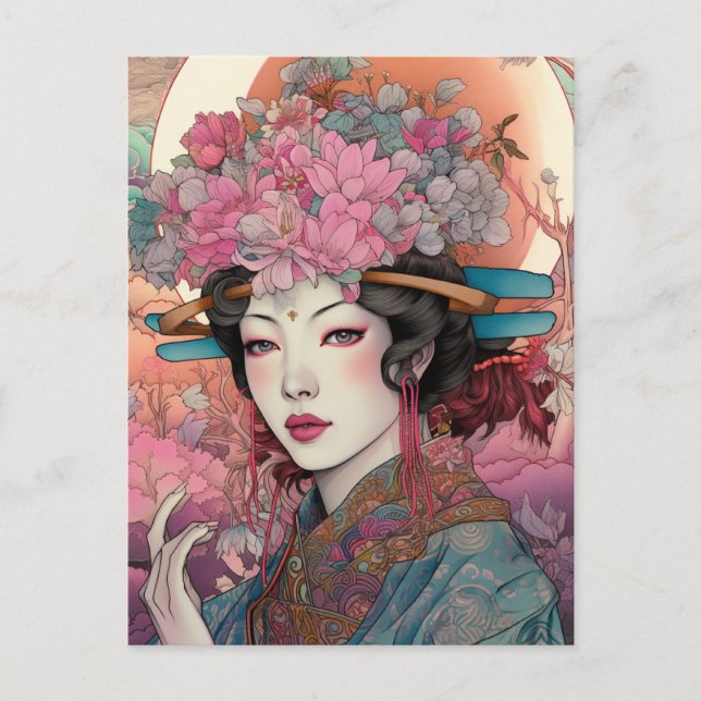 Japanische Goddess Fantasy Art Postcard Postkarte (Vorderseite)