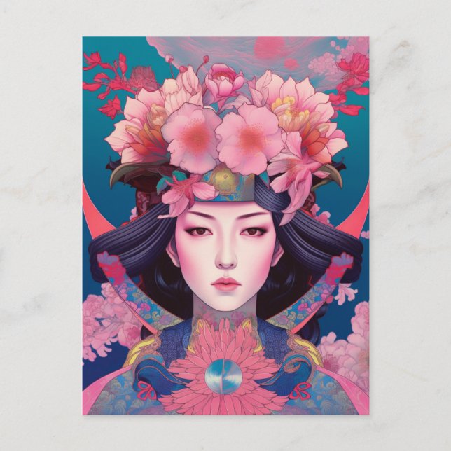 Japanische Goddess Fantasy Art Postcard Postkarte (Vorderseite)
