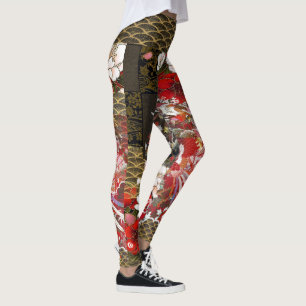 Japanische Goldblatt-Geisha Fondo Leggings