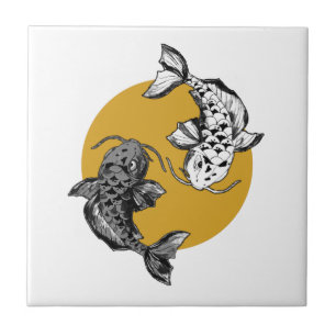 Japanische Golden Sun Koi Carps Fliese