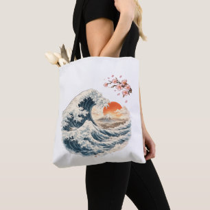 Japanische Great Wave Kirschblüten-Tasche