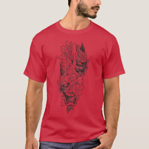 Japanische Hannya Mask Lotus Blume Art Premium  T-Shirt