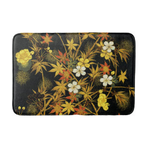 Japanische Herbstblätter Antique Botanical Badematte
