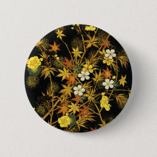 Japanische Herbstblätter Antique Botanical Button