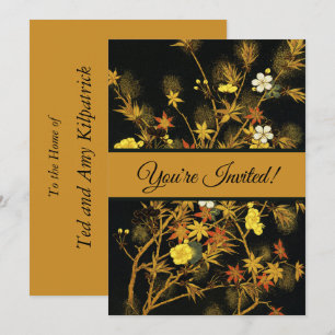 Japanische Herbstblätter Antique Botanical Einladung
