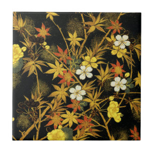 Japanische Herbstblätter Antique Botanical Fliese