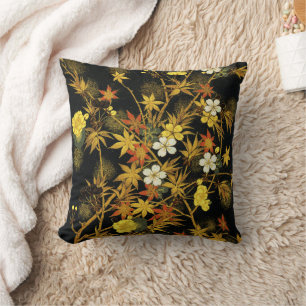 Japanische Herbstblätter Antique Botanical Kissen