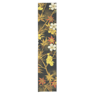 Japanische Herbstblätter Antique Botanical Kurzer Tischläufer