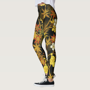 Japanische Herbstblätter Antique Botanical Leggings