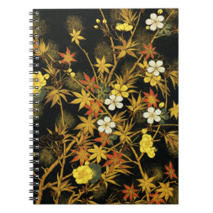 Japanische Herbstblätter Antique Botanical Notizblock