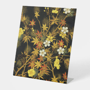 Japanische Herbstblätter Antique Botanical Sockelschild