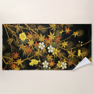 Japanische Herbstblätter Antique Botanical Strandtuch