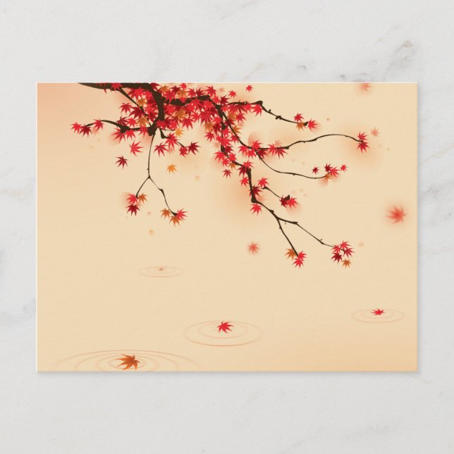 Japanische Herbstkunst Postkarte (Vorderseite)