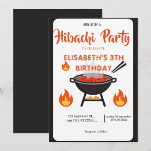 Japanische Hibachi-Abendparty Geburtstagseinladung Einladung