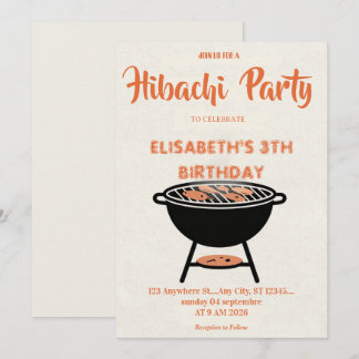 Japanische Hibachi-Abendparty Geburtstagseinladung Einladung