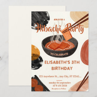 Japanische Hibachi-Abendparty Geburtstagseinladung Einladung