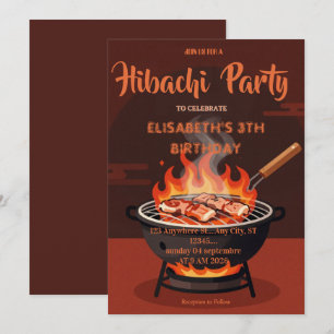 Japanische Hibachi-Abendparty Geburtstagseinladung Einladung
