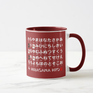 Japanische Hiragana- u. Katakanatabelle (Alphabet) Tasse