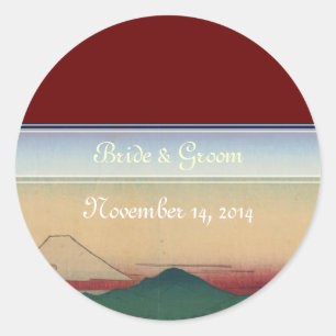 Japanische Hochzeitsticker Der Tama-Fluss Runder Aufkleber