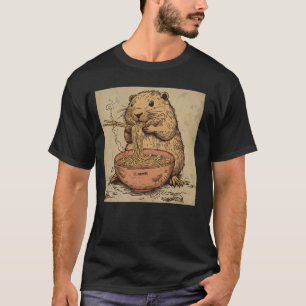 Japanische Höhlenkunst Nudel-Liebhaber Wildlife Bi T-Shirt