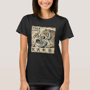 Japanische Höhlenkunst Wildlife Noodle Lover Tiger T-Shirt