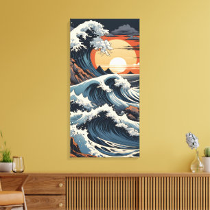 Japanische Hokusai-Welle Leinwanddruck