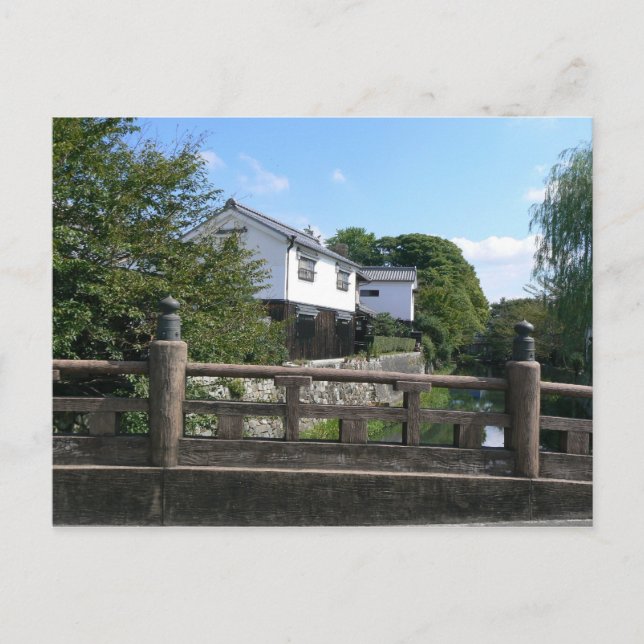 Japanische Holzbrücke Postkarte (Vorderseite)
