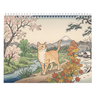 Japanische Holzschnitt-Katzen – 12 Monate Japan-Wa Kalender