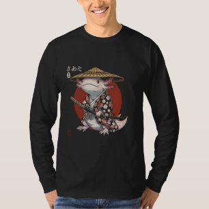 Japanische Holzschnittkunst Samurai Axolotl Kriege T-Shirt