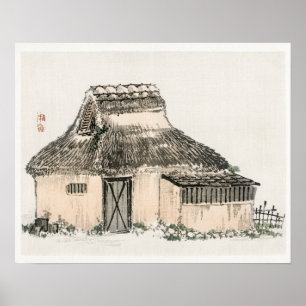 Japanische Hütte von Kōno Bairei (1844-1895) Poster
