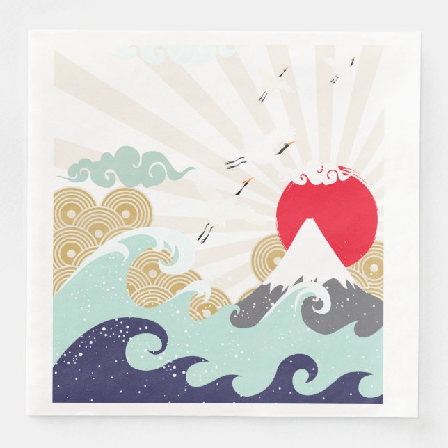 japanische Illustration Serviette (Vorderseite)