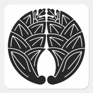 Japanische Ingwer umarmend Quadratischer Aufkleber