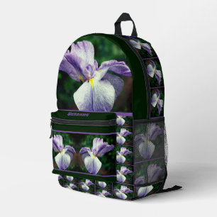 Japanische Iris-Blume entfaltet sich Personalisier Bedruckter Rucksack
