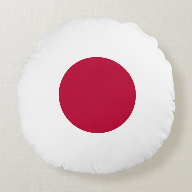 Japanische (japanische) Flagge Rundes Kissen (Vorderseite)