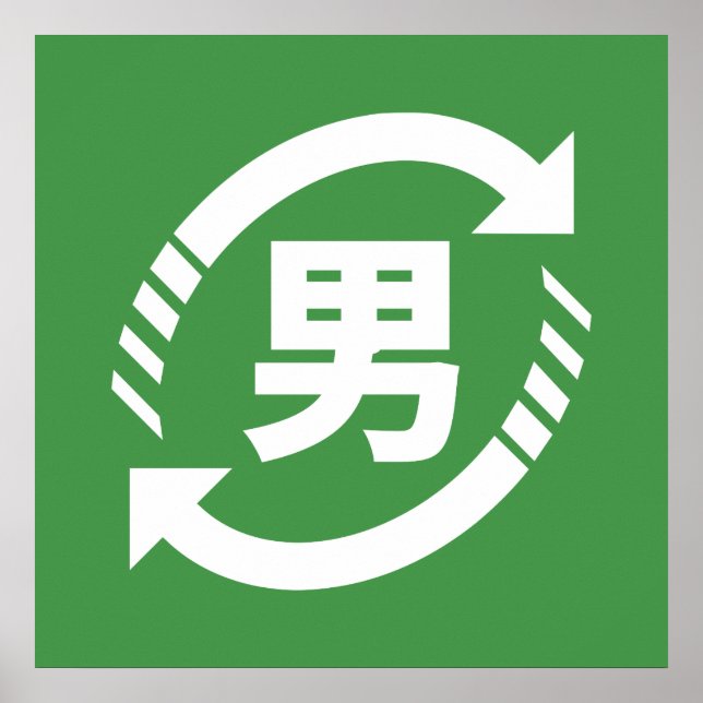 Japanische Jungs gerecycelt | Kanji Nihongo Poster (Vorne)