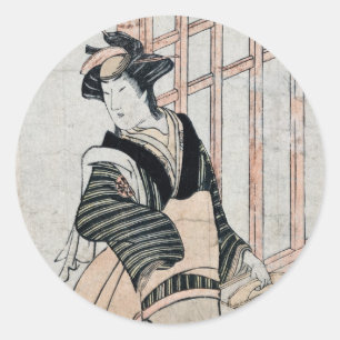 Japanische Kabuki-Theater-Aufkleber Runder Aufkleber