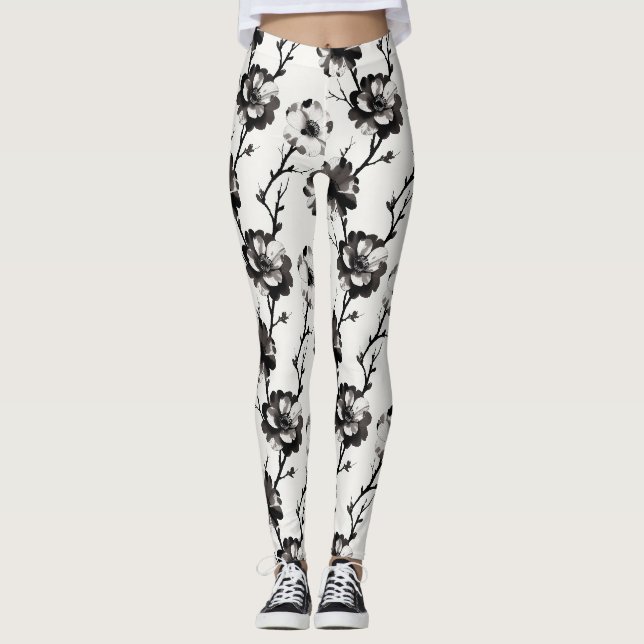 Japanische Kamelien Leggings (Vorderseite)