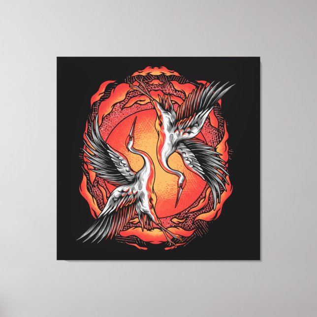 Japanische Kampfkran - Asiatische Kunst Leinwanddruck (Vorderseite)