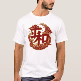 **Japanische Kanji Yu Exzellenz Rot Gold Welle Kun T-Shirt