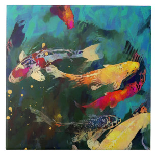 Japanische Karpfen-Keramik Fliese