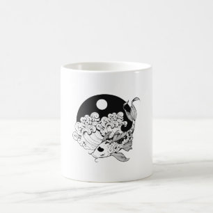 Japanische Karpfen Koi mit Yin & Yang Background Kaffeetasse