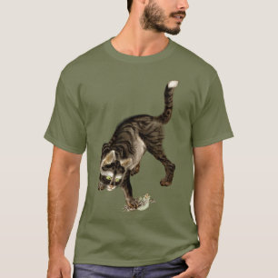 Japanische Katze beim Fangen eines Frosches T-Shirt