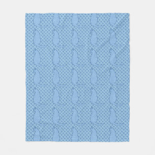 Japanische Katze - Blue Kimono Print Fleecedecke