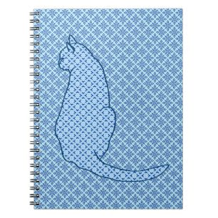 Japanische Katze - Blue Kimono Print Notizblock
