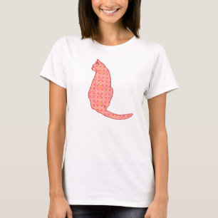 Japanische Katze - Coral Orange Batik T-Shirt