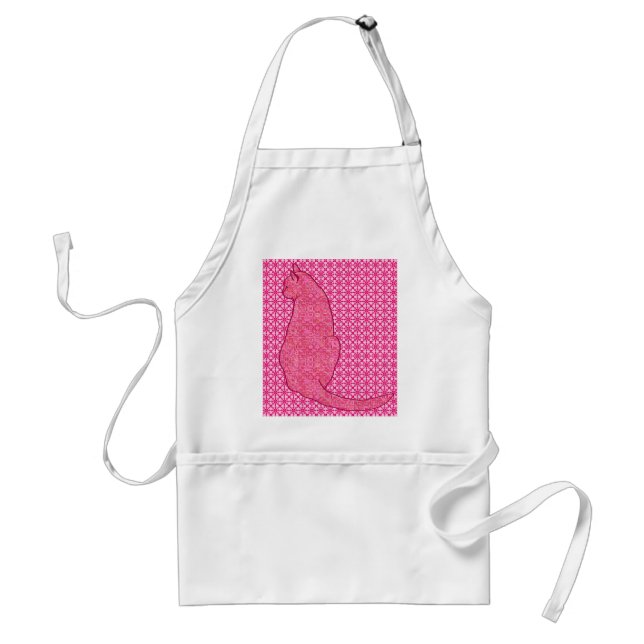 Japanische Katze - Fuchsia Pink Batik Schürze (Vorne)