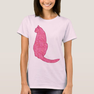 Japanische Katze - Fuchsia Pink Batik T-Shirt